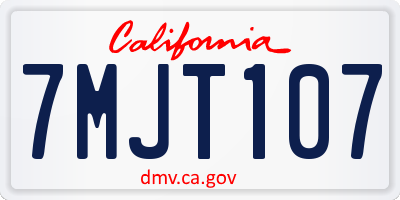 CA license plate 7MJT107