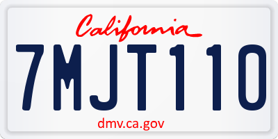 CA license plate 7MJT110