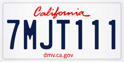 CA license plate 7MJT111