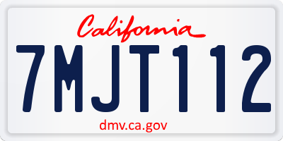 CA license plate 7MJT112