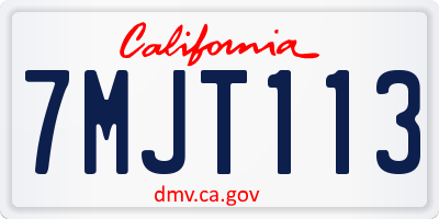 CA license plate 7MJT113