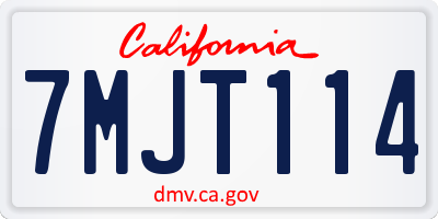 CA license plate 7MJT114