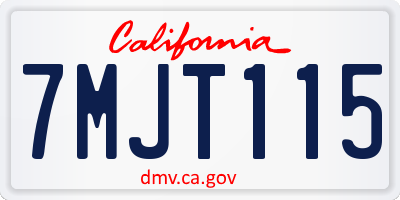 CA license plate 7MJT115