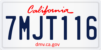 CA license plate 7MJT116