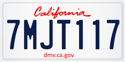 CA license plate 7MJT117