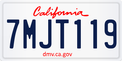 CA license plate 7MJT119
