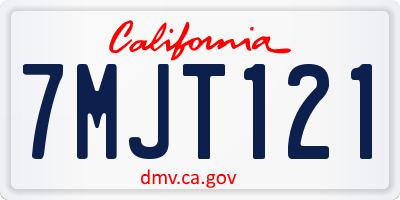 CA license plate 7MJT121