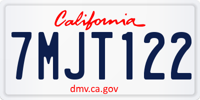 CA license plate 7MJT122