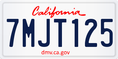 CA license plate 7MJT125