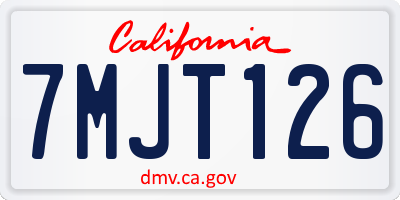 CA license plate 7MJT126