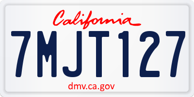 CA license plate 7MJT127