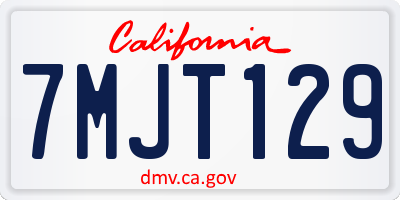 CA license plate 7MJT129