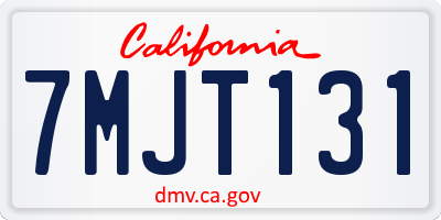 CA license plate 7MJT131