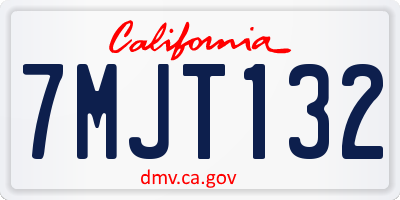 CA license plate 7MJT132