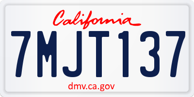 CA license plate 7MJT137