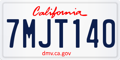 CA license plate 7MJT140