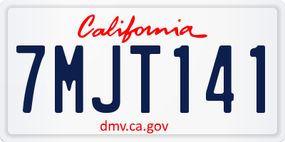 CA license plate 7MJT141