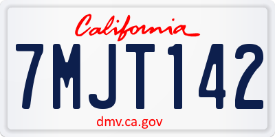 CA license plate 7MJT142