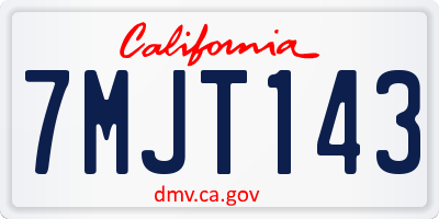 CA license plate 7MJT143