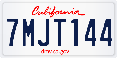 CA license plate 7MJT144