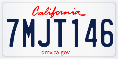 CA license plate 7MJT146