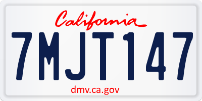 CA license plate 7MJT147