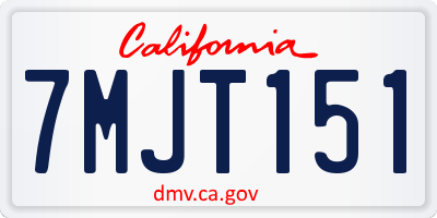 CA license plate 7MJT151