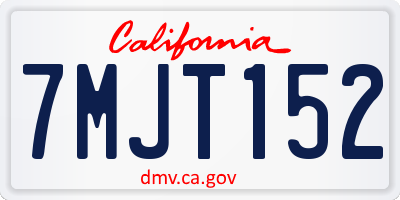 CA license plate 7MJT152