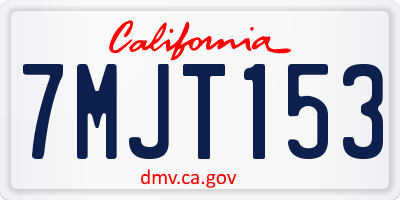CA license plate 7MJT153