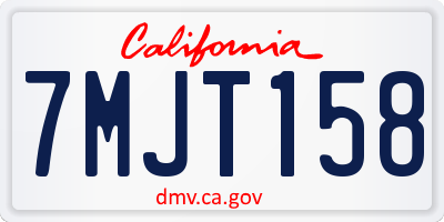 CA license plate 7MJT158
