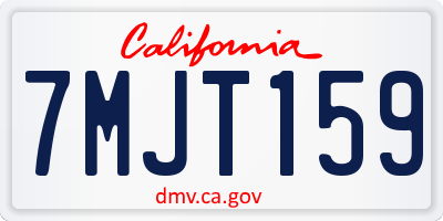 CA license plate 7MJT159