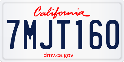 CA license plate 7MJT160