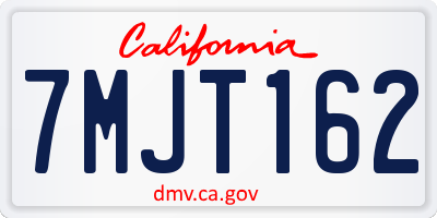 CA license plate 7MJT162