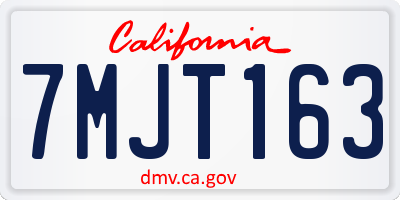 CA license plate 7MJT163
