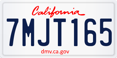 CA license plate 7MJT165