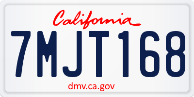 CA license plate 7MJT168