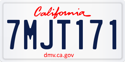 CA license plate 7MJT171
