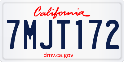 CA license plate 7MJT172