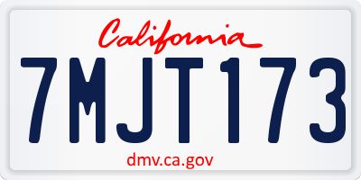 CA license plate 7MJT173