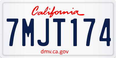CA license plate 7MJT174