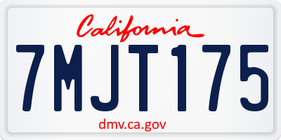 CA license plate 7MJT175