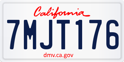 CA license plate 7MJT176