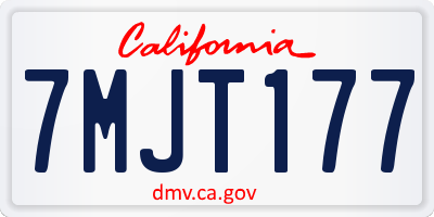 CA license plate 7MJT177