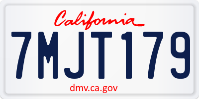 CA license plate 7MJT179