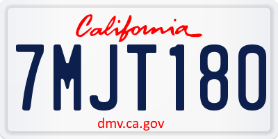 CA license plate 7MJT180