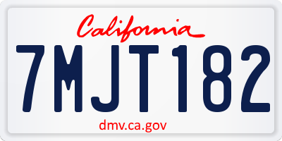 CA license plate 7MJT182