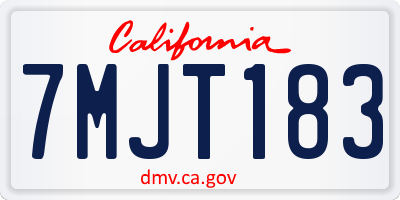CA license plate 7MJT183