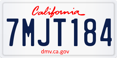 CA license plate 7MJT184