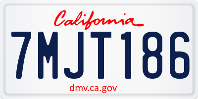 CA license plate 7MJT186