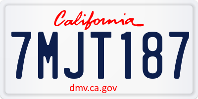 CA license plate 7MJT187